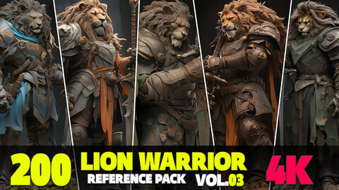 200 4K Lion Warrior Reference Pack Vol.03