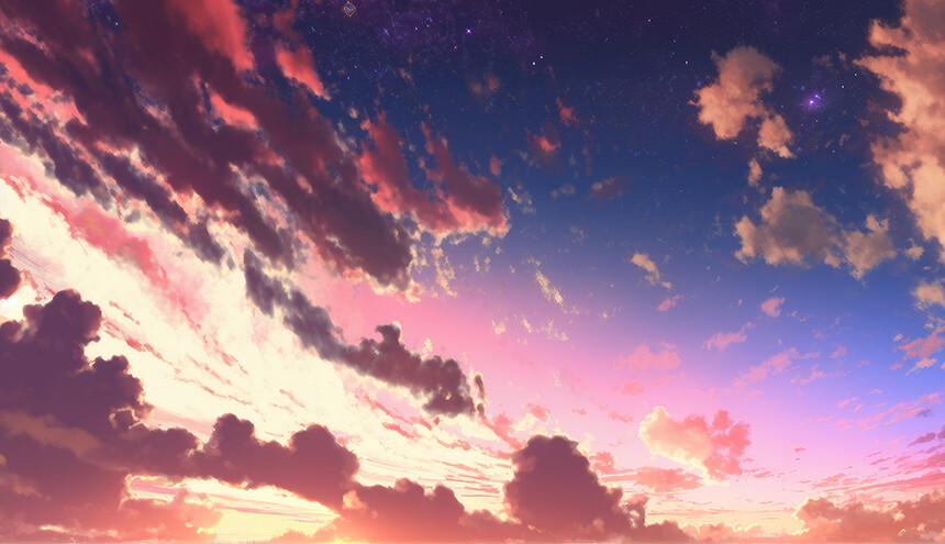 ArtStation - Free Anime Skies Sample: 10 images | Game Assets