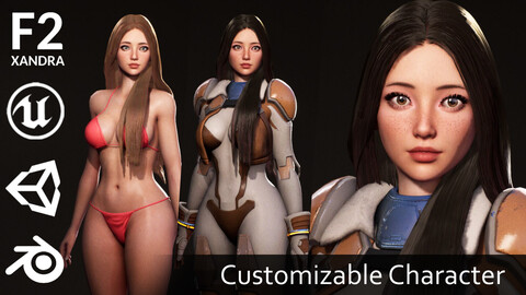 F2 Cyber Girl Pandora - Game Ready Character