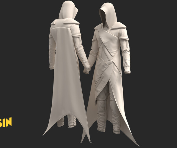 ArtStation - 4 models of male's assassin outfit vol1 / marvelous ...