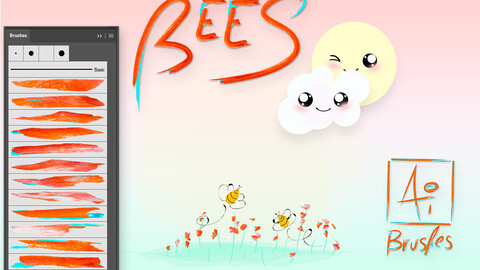 Bees Illustrator Brushes