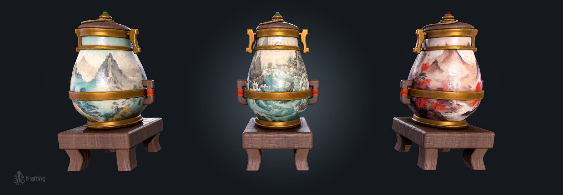 ArtStation - Japanese Pots V1 | Game Assets