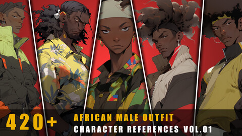 420+ African Male Outfit - Character References Vol.01