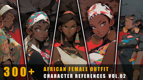 300+ African Female Outfit - Character References Vol.02