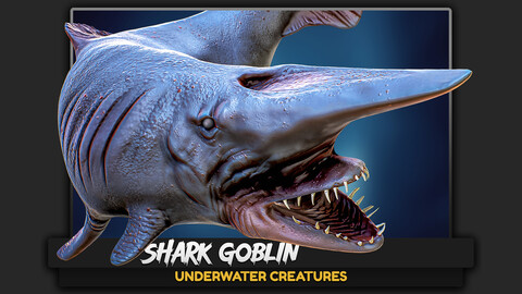 The Shark Goblin | low poly fish | Ocean predator | Fish 3d model Art by Existence