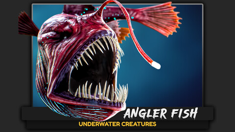 The Anglerfish 02 Curse | low poly fish | Ocean predator | Angler fish 3d model