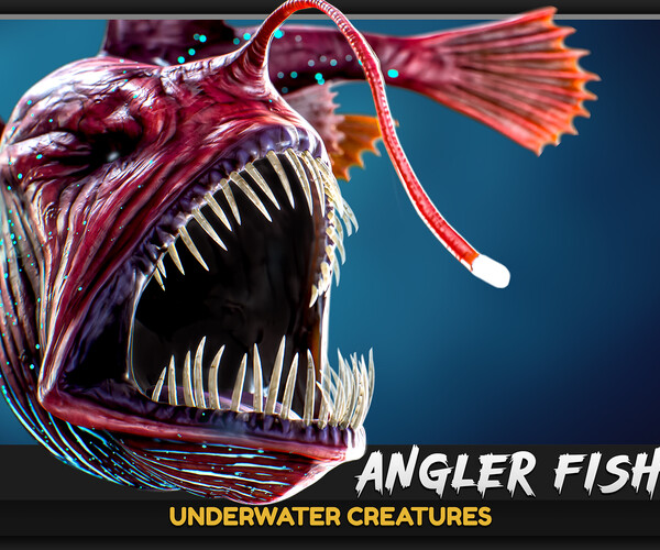 ArtStation The Anglerfish 02 Curse low poly fish Ocean predator