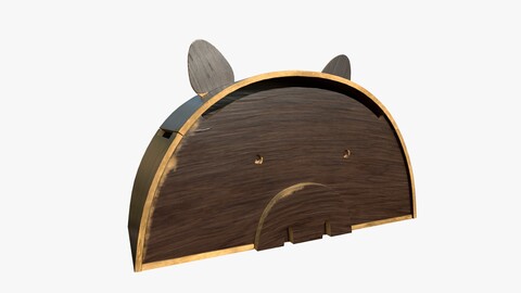 Pig Toy Box for Playing Equipments Child Room Wood Edition