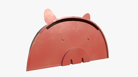 Pig Toy Box for Playing Equipments Child Room Metal Edition