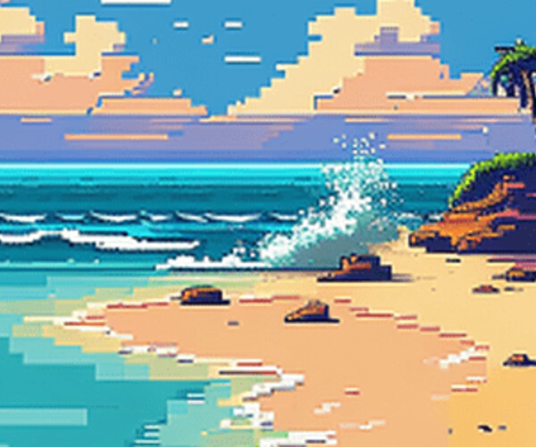 ArtStation - Pixel Art Beach Backgrounds | Game Assets