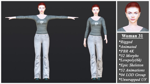 Woman 31 With 52 Animations 32 Morphs