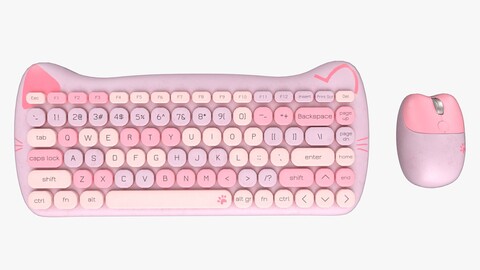 Wireless Keyboard Mouse Set Pinky Tones Version