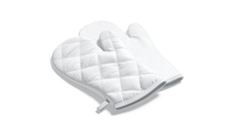 White Oven Mitten - Kitchen linen gloves potholders