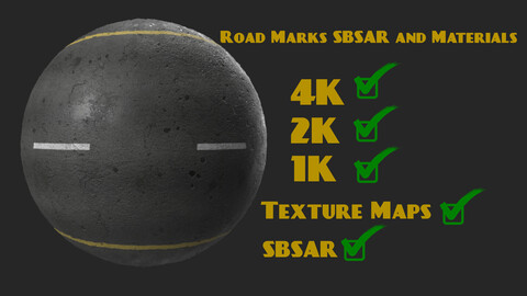 Road marks Materials SBSAR and textures