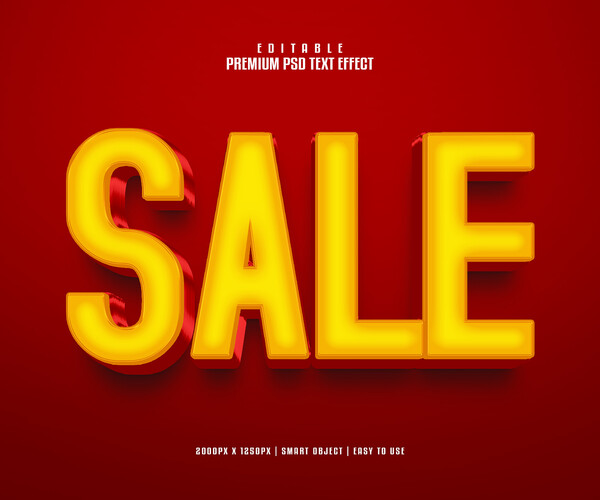 ArtStation - 3D Sale. PSD fully editable text effect. Layer style PSD ...