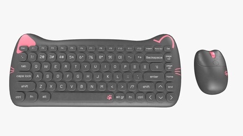 Wireless Keyboard Mouse Set Simple Dark Gray Version