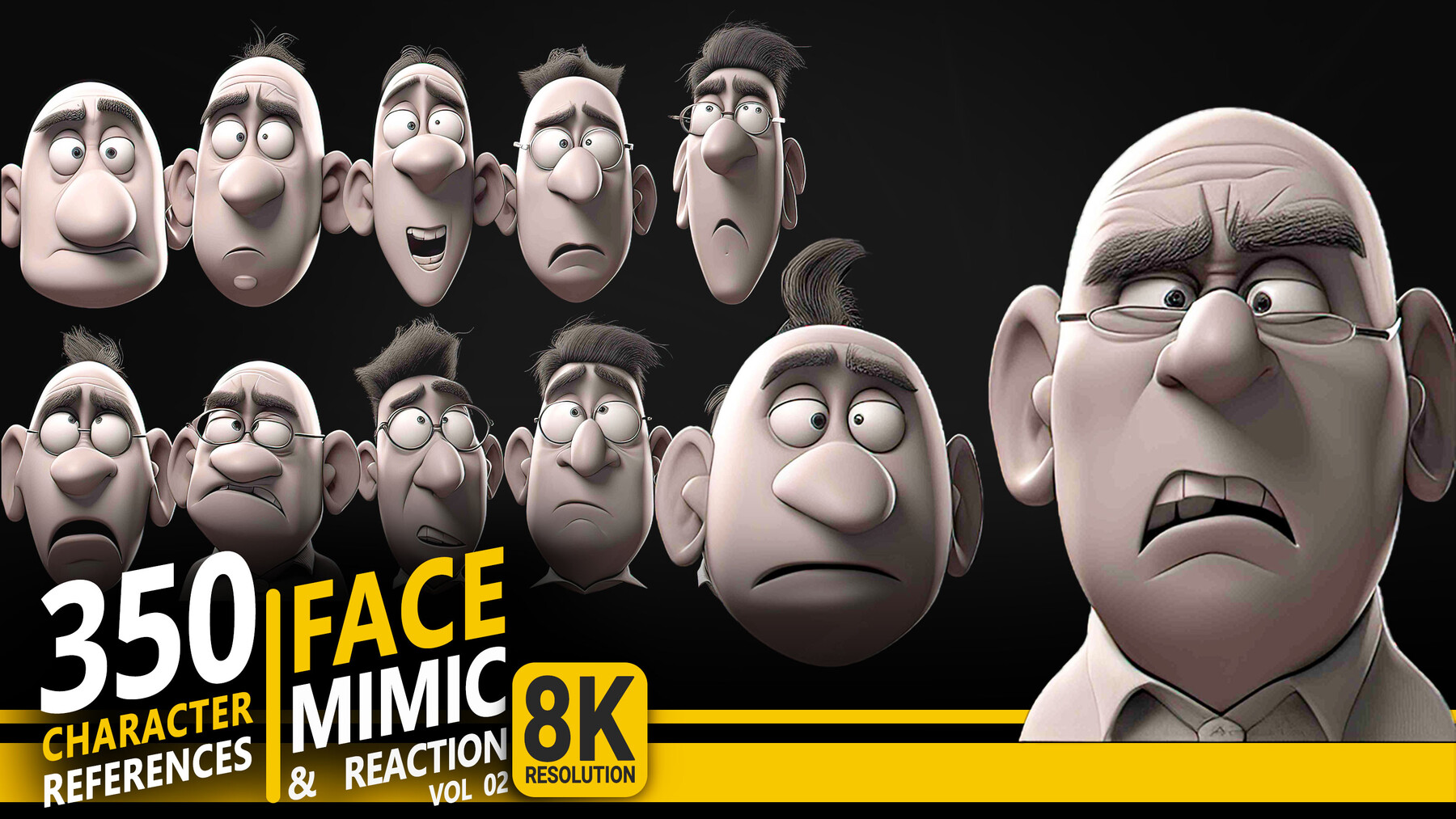 Artstation 350 Face Mimic And Reaction Vol 02 Character References