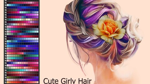 Cute Girly Hair Illustrator Swatches