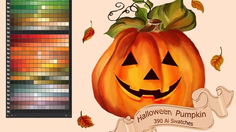 Halloween Pumpkin Illustrator Swatches