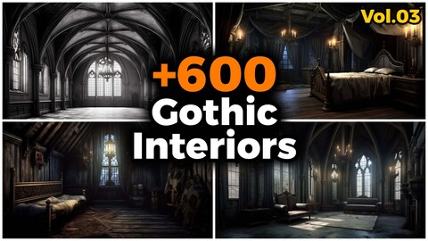 +600 Gothic Interiors Concept (4k) | Vol_03