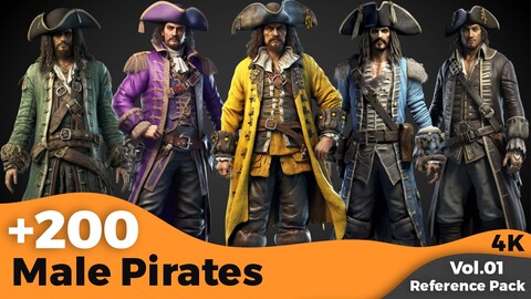 +200 Male Pirates Character Concept (4k)