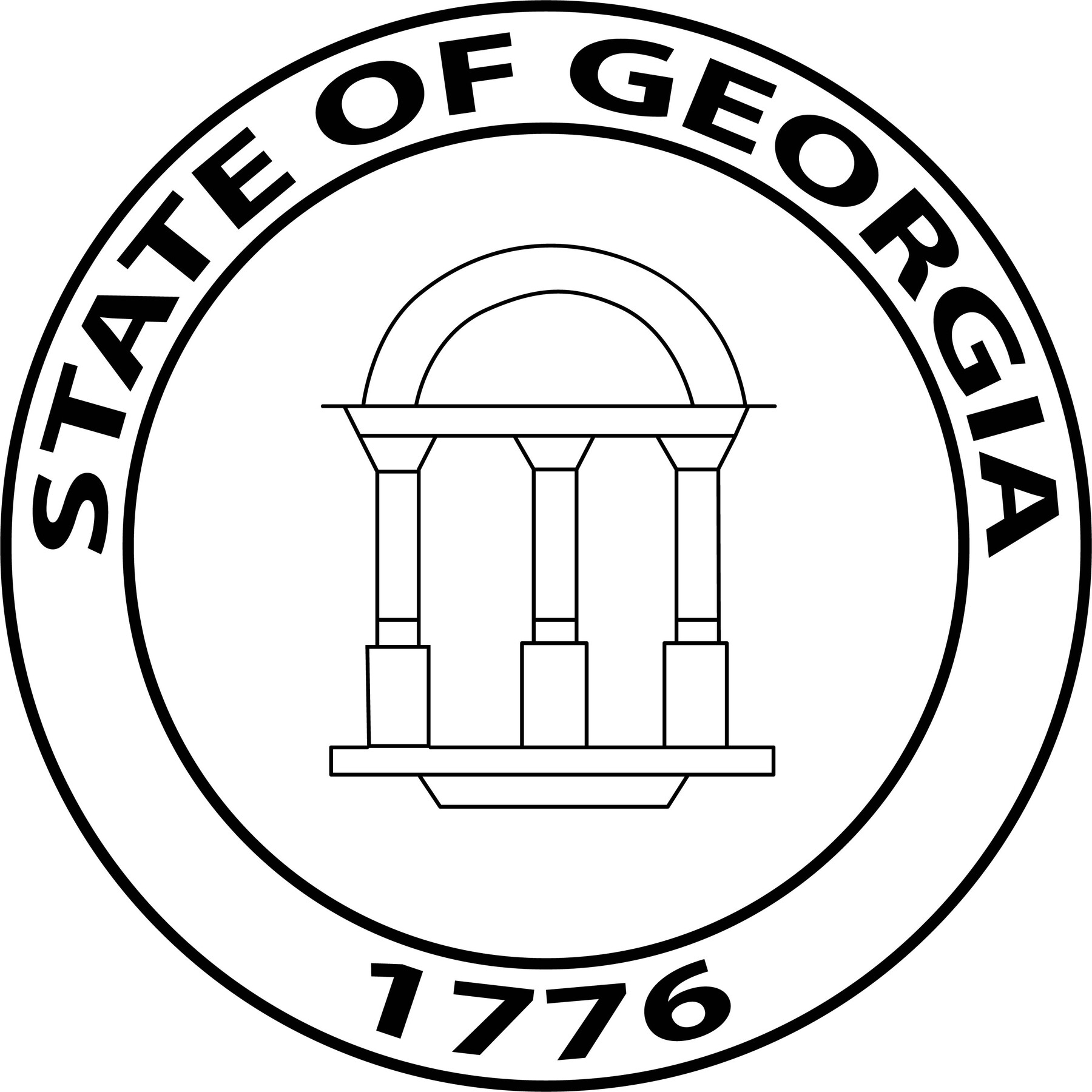 Artstation - State Of Georgia State Seal Line Art Vector File Black 