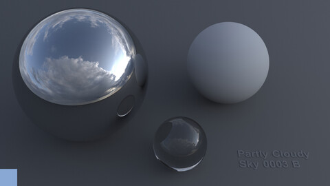 HDRI Hemispherical Partly Cloudy Sky 3 B