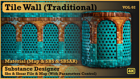 Traditional wall and window materials (Middle East) - VOL 02 - Maps & SBS & Sbsar