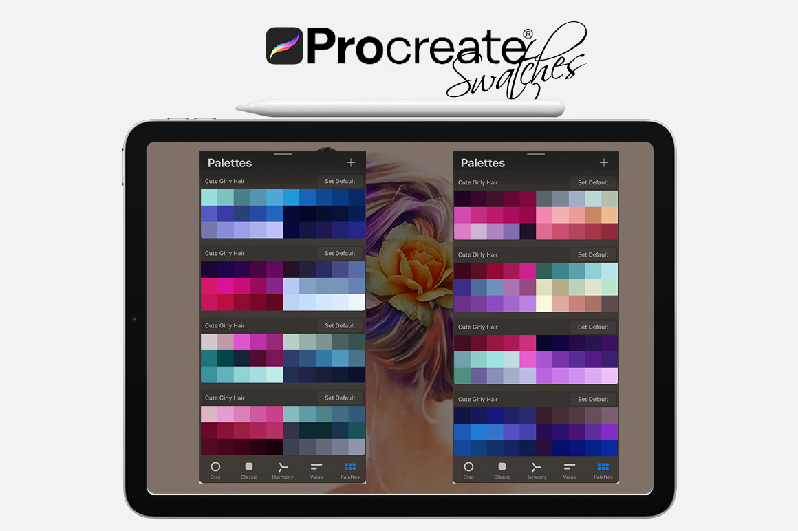 ArtStation - Cute Girly Hair Swatches for Procreate | Artworks