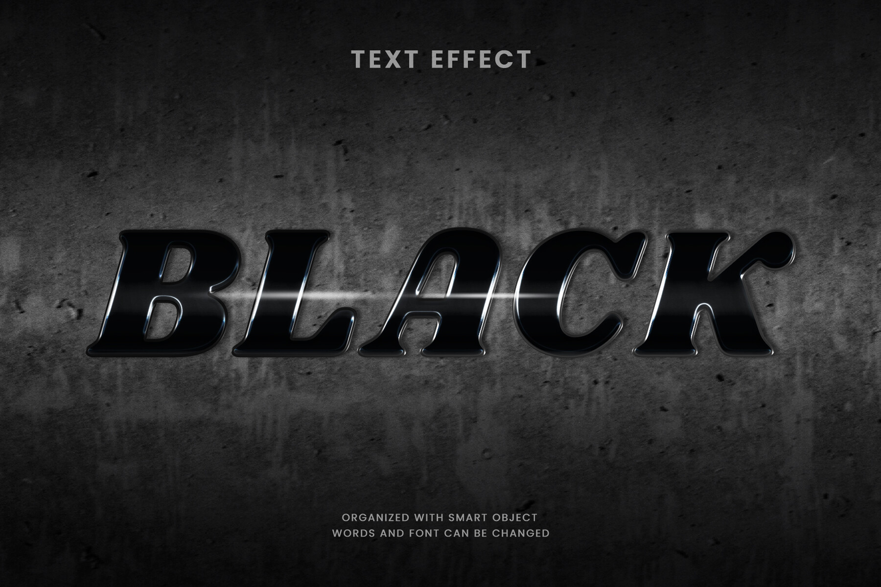 ArtStation - 3D Black. PSD Fully Editable Text Effect. Layer Style PSD ...