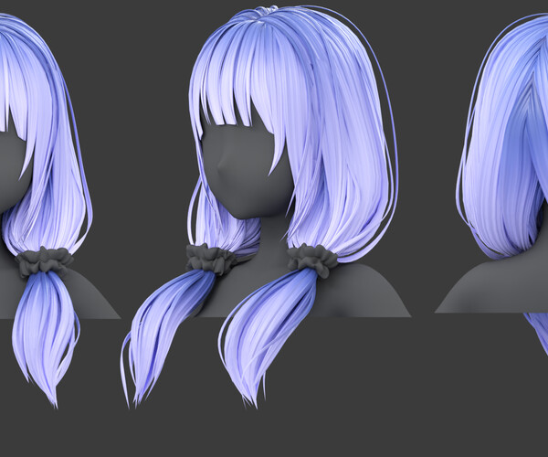 ArtStation - Poly Hairstyle pack-12 types of Hairstyles(obj, fbx, blend ...