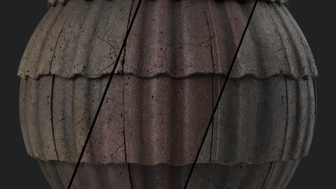 Roof Tile Materials 64- Concrete Roofing by Sbsar generator | Seamless, Pbr, 4k