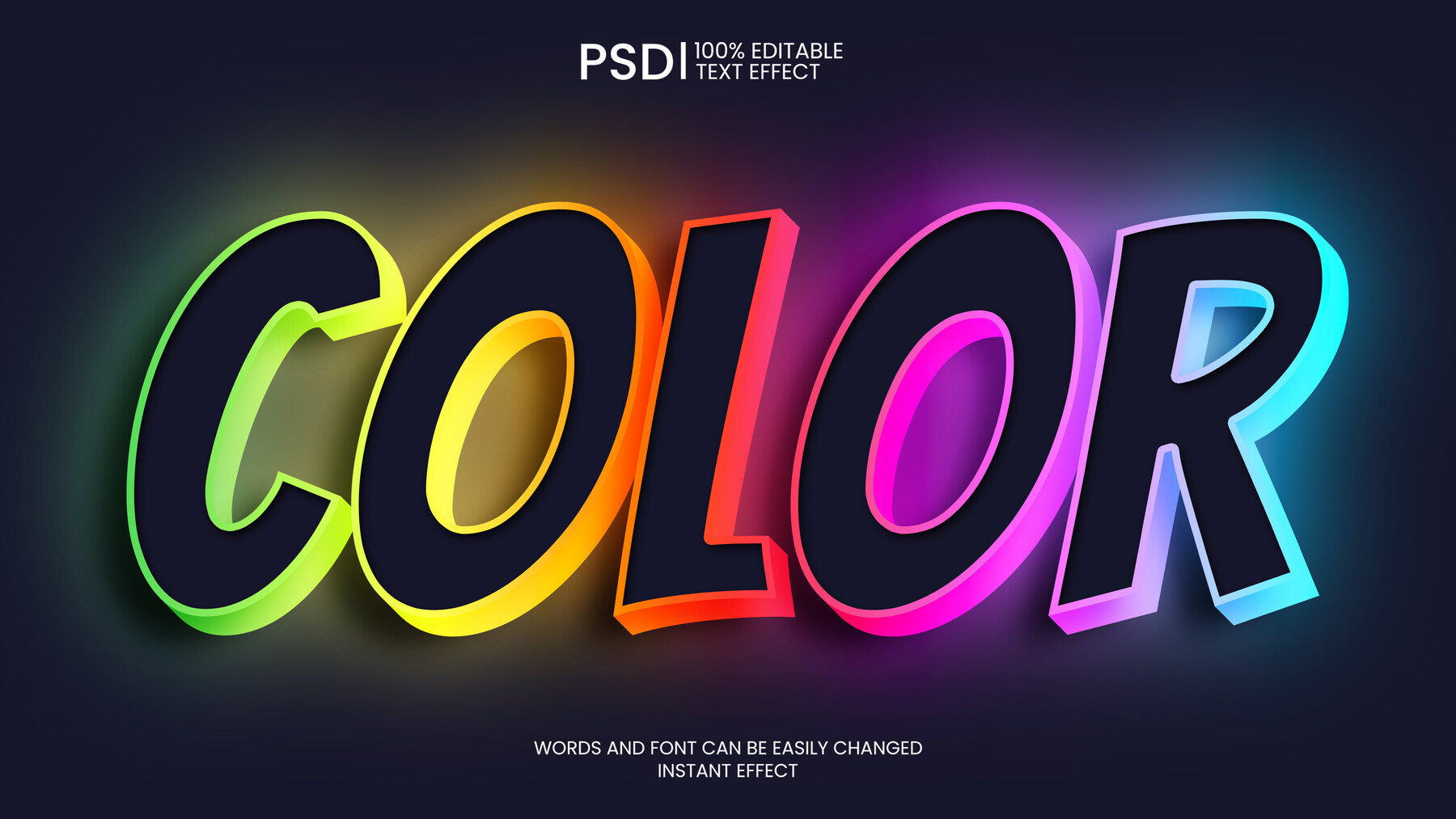 ArtStation - 3D Color. PSD fully editable text effect. Layer style PSD ...