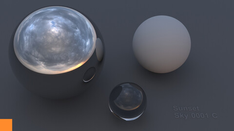 HDRI Hemispherical Sunset Sky 1 C