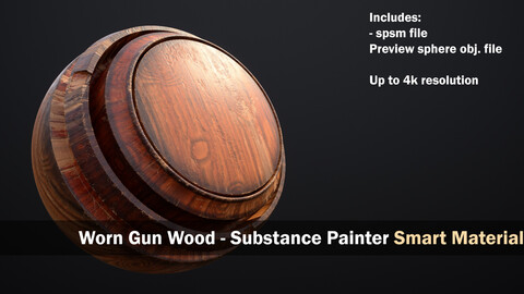 Worn Gun Wood - Substance Painter Smart Material