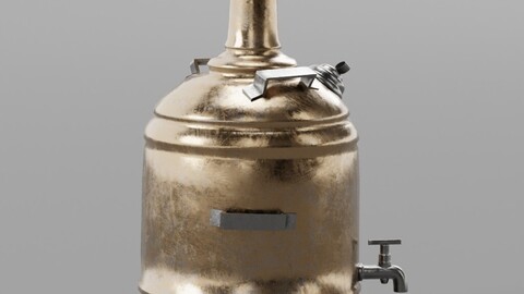 Indian Tea Boiler Low-poly 3D model