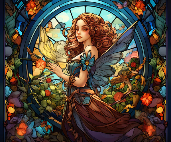 ArtStation - Fairy Stained Glass v2 & v3 | Artworks