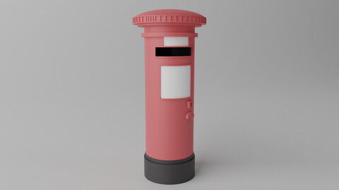 Cartoon British Post Box 3D model