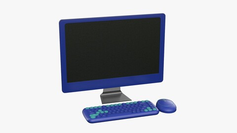 Wireless Pc Set Monitor Keyboard Mouse Handsome Blue Version