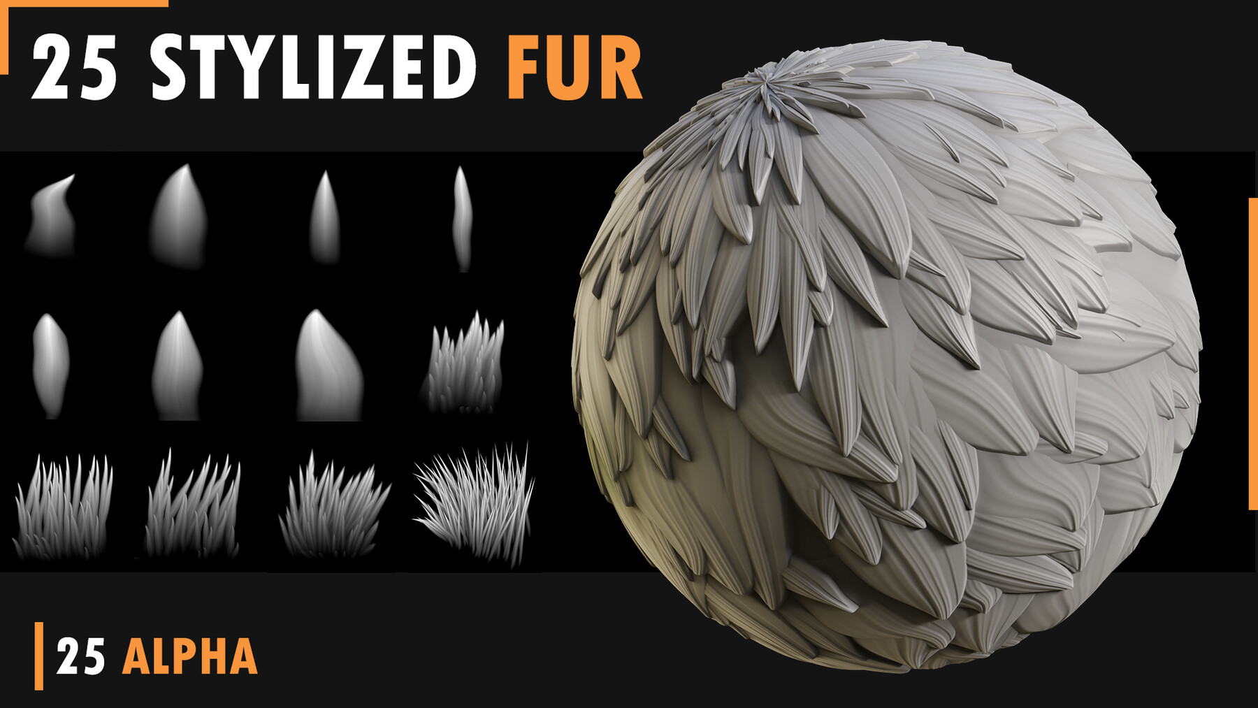 ArtStation - 25 Stylized Fur | Brushes