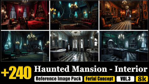 240 Haunted Mansion - Interior Reference Image Pack v.3