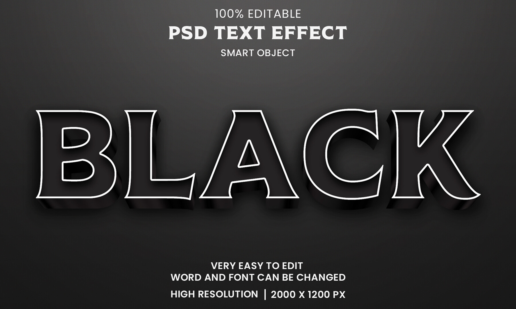 ArtStation - Black PSD Fully Editable Text Effect. Layer Style PSD ...