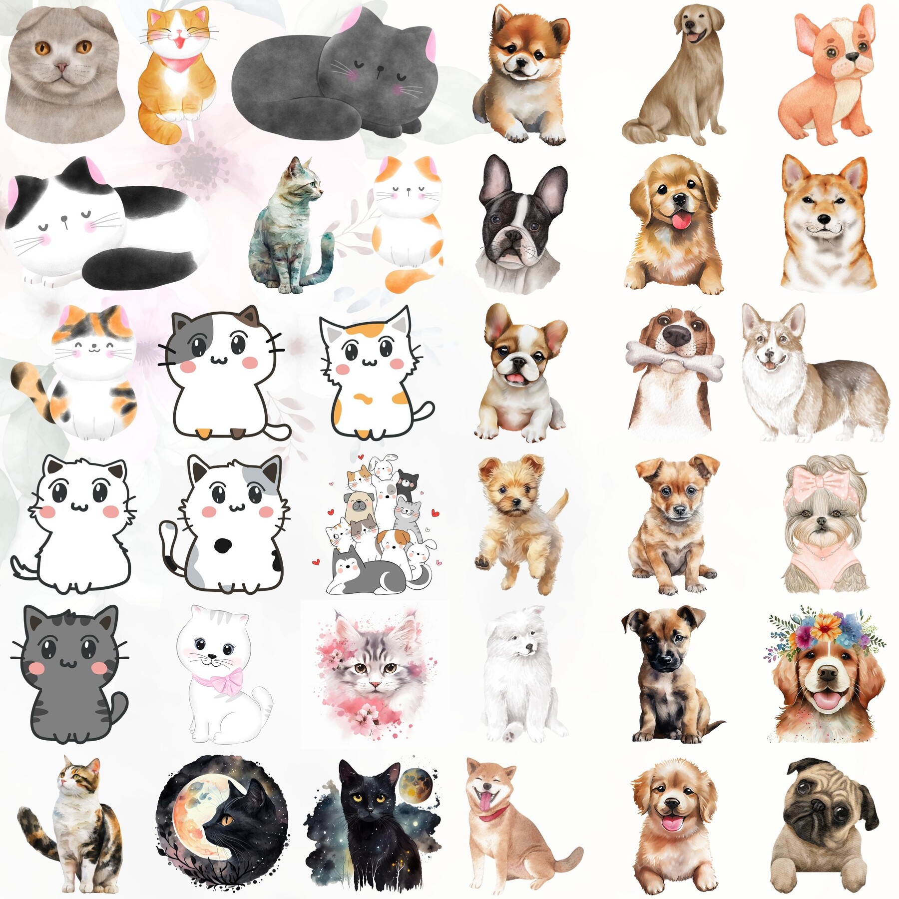 Cute Kawaii Cat Clipart Bundle 50 PNG Designs for Animal Stickers Black Cat  PNG Files Kawaii Clipart Commercial Use Digital Download -  Canada