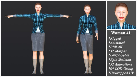 Woman 41 With 52 Animations 32 Morphs