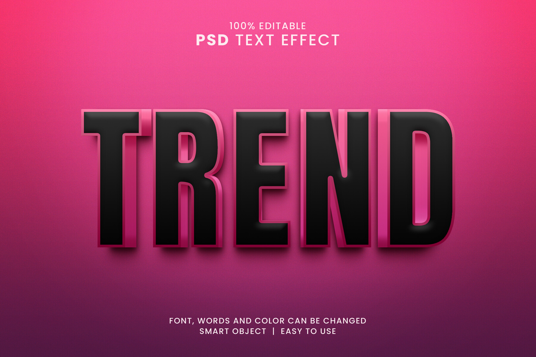 ArtStation - 3D Trend. PSD Fully Editable Text Effect. Layer Style PSD ...