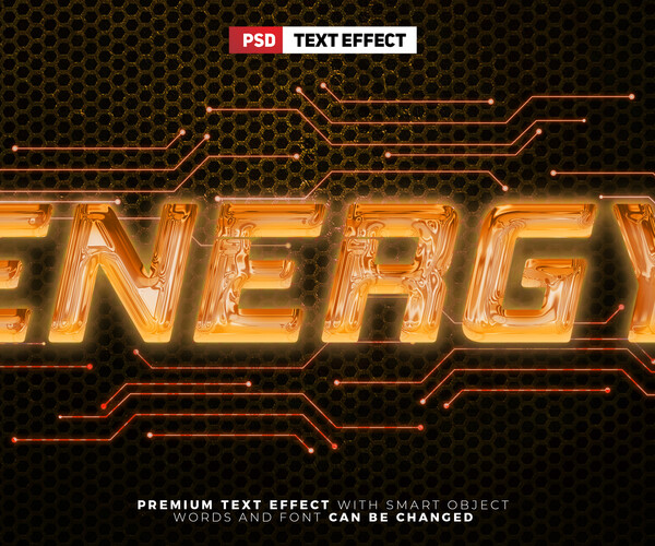 ArtStation - Energy PSD Fully Editable Text Effect. Layer Style PSD ...