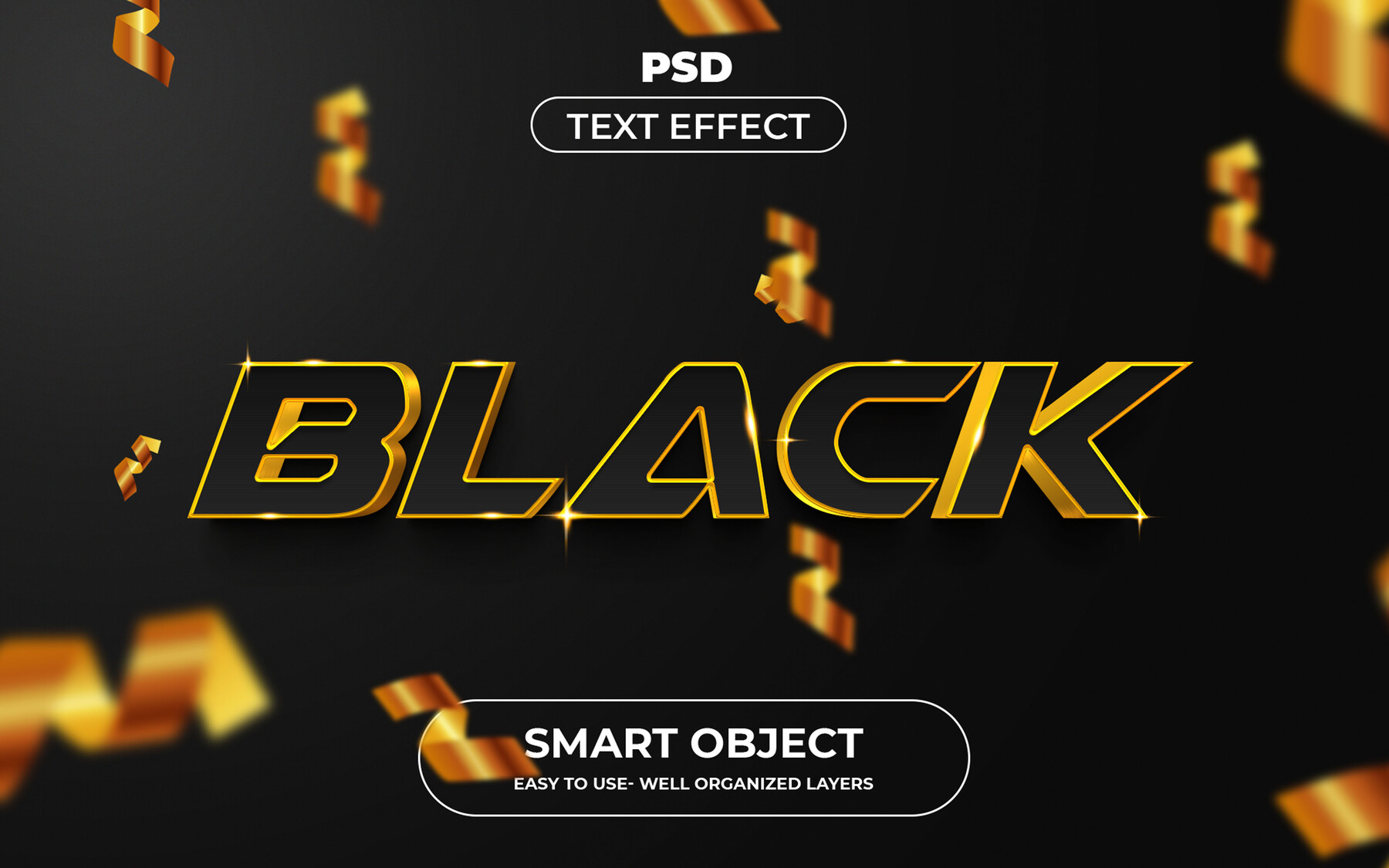 ArtStation - 3D Black. PSD Fully Editable Text Effect. Layer Style PSD ...