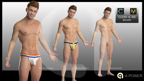 TAREDZ 1.0 - CLO3D / MD Male Avatar with Gender for accurate garment / underwear presentation