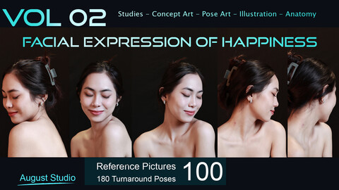 Facial Expression of Happiness - Vol 02 - Reference Pictures