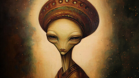 Antique Alien Painting